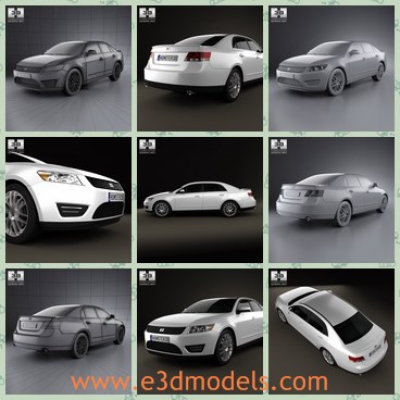 3d model the sedan with four doors - This is a 3d model of the sedan with four doors,which is modern and glorious.The model is unmarked.
