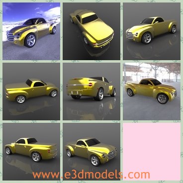 3d model the shining car of Chevy - This is a 3d model of the shining car of Chevy,which is a very popular and expensive car made in 2003.The model was based on the long-wheelbase Chevrolet.