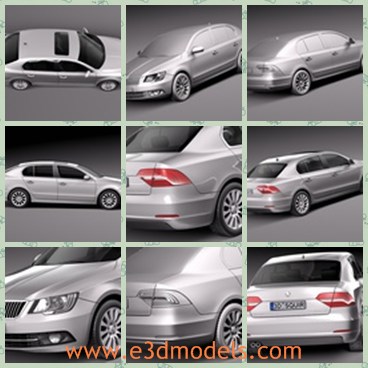 3d model the skoda car - This is a 3d model of the skoda car,which is the famous type in 2014.The model is shining and made with high quality.