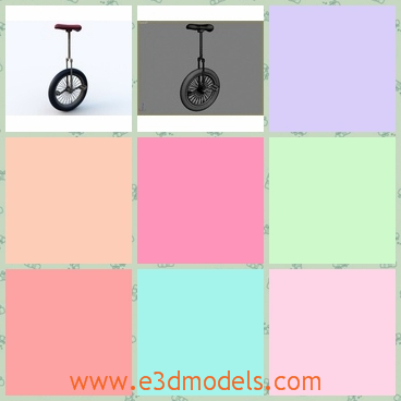 3d model the special bicycle - This is a 3d model of the special bicycle,which is made with one wheel and it is made in high quality.
