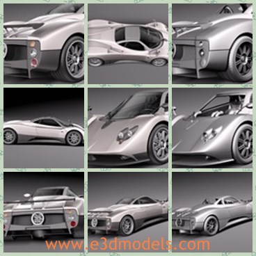 3d model the sports car - This is a 3d model of the sports car,which is new and modern.The car is made in Italy and very popular for several years.