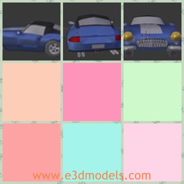 3d model the sports car - This is a 3d model of the sports car,which is blue and made with good quality.The car is made by Porsche.