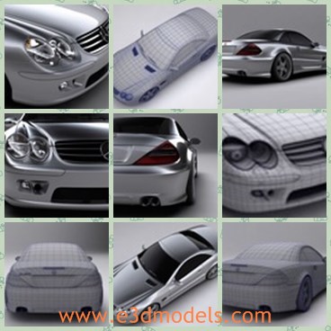 3d model the sports car - This is a 3d model of the sports car,which is luxury and fast.The car is with studio enviroment and ready to be rendered.