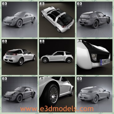 3d model the sports car - This is a 3d model of the sports car,which is spacious and modern.The model is compact and made with two doors.