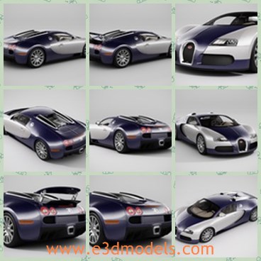 3d model the sports car - This is a 3d model of the sports car,which is modern and charming.THe car was firstly made in European countries and then quickly spread in other countries.