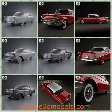 3d model the sports car in 1957 - This is a 3d model of the sports car in 1957,which is expensive and grand.The model was made with two doors.
