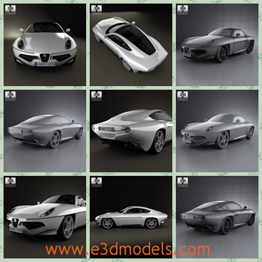 3d model the sports car in 2013 - This is a 3d model of the sports car in 2013,which is created on real car base.The model is provided combined, all main parts are presented as separate parts.