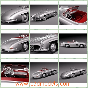 3d model the sports car in Benz company - This is a 3d model of the sports car in Benz company,which is special and it was made in classical style and it is convertible.