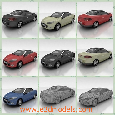 3d model the sports car in different colors - This is a 3d model about the sports car in different colors,which is modern and electric.The model is convertible and charming.