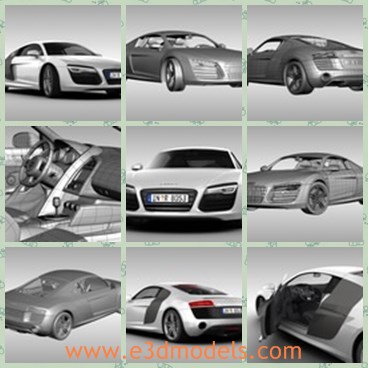 3d model the sports car of Audi - This is a 3d model of the sports car of Audi,which is made in Germany and in good quality.