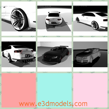 3d model the sports car of Audi - This is a 3d model of the sports car of Audi,which is white and modern.The car is very popular among the youn people around the world.
