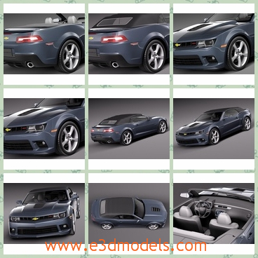 3d model the sports car of Chevrolet - This is a 3d model of the sports car of Chevrolet,which is black and the internal arrangements are fine and pretty.