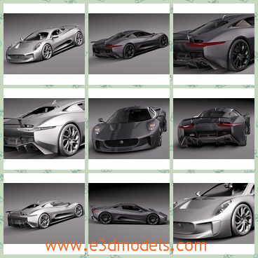 3d model the sports car of Jaguar - This is a 3d model of the sports car of Jaguar,which is the fastest car in England and the car is rare around the world.