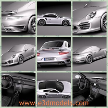 3d model the sports car of Porsche - This is a 3d model of the sports car of Porsche,which is modern and luxury.The car is made with high quality and the charming appearance is the reason people fall in love with.