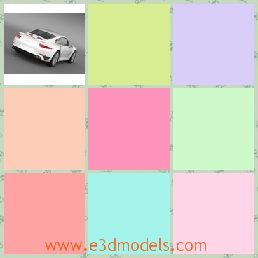 3d model the sports car of Porsche - This is a 3d model of the sports car of Porsche,which is white and popular.The model was made in 2013 and it was very popular when it was first made.