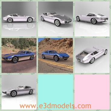 3d model the sports car of toyota - This is a 3d model of the sports car of Toyota,which was  produced in very limited numbers by Toyota in Japan.