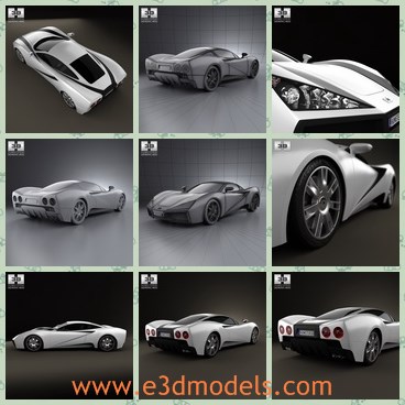 3d model the sports car with two doors - This is a 3d model of the sports car with two doors,which is fine and modern.The model was made in 2013 by Humster.