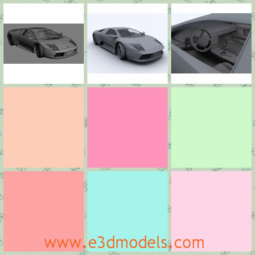 3d model the sports car with two doors - This is a 3d model of the sports car with two doors,which is yellow and luxury.The model is made in Italy.