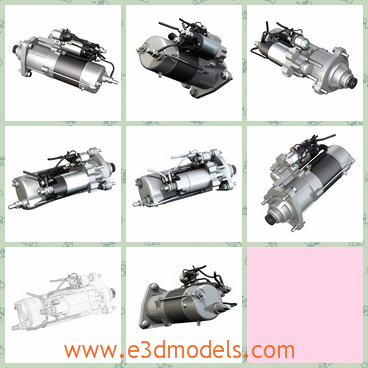 3d model the starter of a truck - This is a 3d model of the starter of a truck,which is automatic and heavy.The zip-file contains bodypaint textures and standard materials.