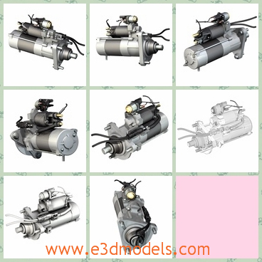 3d model the starter of the truck - This is a 3d model of the starter of the truck,which is the necessary part of the car and  no special plugin needed to open scene