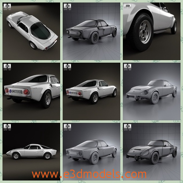 3d model the supercar in France - This is a 3d model of the supercar in France,which is the old type of the brand.The model was popular for a period.