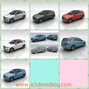 3d model the SUV of Benz - THis is a 3d model of the SUV of Benz,which is modern and the surface of the car is special and popular.
