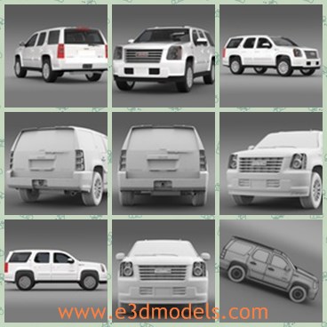 3d model the suv of gmc - This is a 3d model of the SUV of GMC,which is the famous style in the world and very popular too.