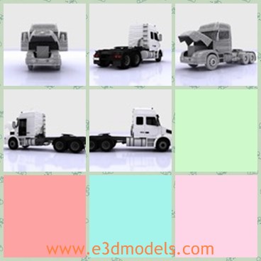3d model the Swedish truck - This is a 3d model of the Swedish truck,which is large and heavy.The truck contains the big wheels,the heavy head,the white body and other parts.