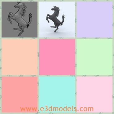 3d model the symbol of a car - This is a 3d model of the Italian car sign with horse including special materials.The model is famous.