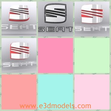 3d model the symbol of SEAT - This is a 3d model of the symbol of SEAT car,which is a antique brand in the world.The logo is obvious and made with good quality.