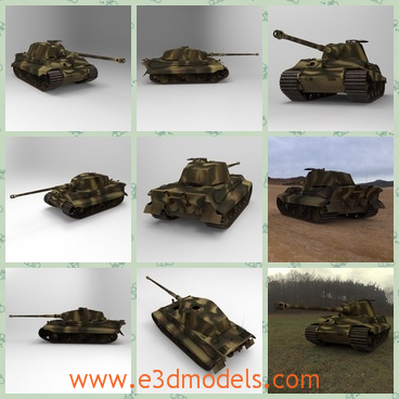 3d model the tank - This is a 3d model of the tank,which is grand and made in Germany.The model is the common name of a German heavy tank of the Second World War. The final official German designation was Panzerkampfwagen Tiger Ausf.