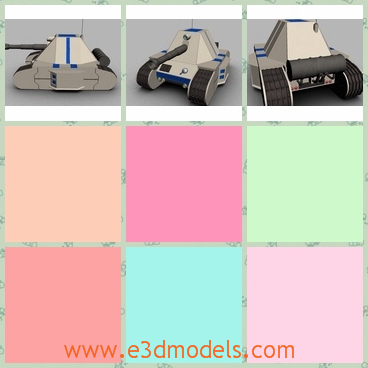 3d model the tank in white - This is a 3d model of the tank in white,which is large and heavy.The model is made of a real space tank.
