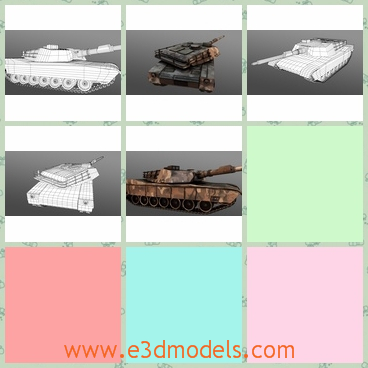 3d model the tank of Abrams - This is a 3d model of the tank of Abrams,which is large and heavy.The turret, cannon, and treads are all rigged for animation.