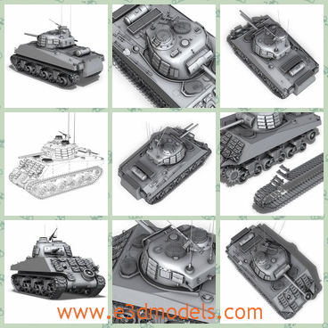 3d model the tank with a gun - This is a 3d model of the tank with a gun on the top,which is large and heavy.The tank is used in the world war two.