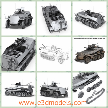 3d model the tank with wheels - This is a 3d model of the tank with wheels,which is made in Germany and it is the old style.