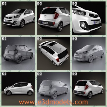 3d model the three-door car - This is a 3d model of the three-door car,which is compact and popular in urban areas.The car was firstly created in 2012.