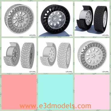 3d model the tire - This is a 3d model of the tire,which is new and made with good quality.The tire is a polygonal model and is not prepared to be imported into parametric CAD software.