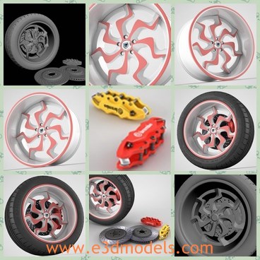 3d model the tire for asanti - This is a 3d model of the tire for Asanti,which has turbosmooth active and can be turned off- the model is suitable for high resolution renders.