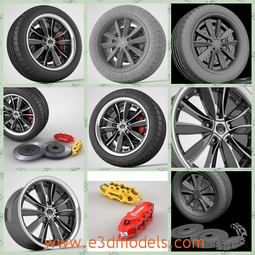 3d model the tire in black - This is a 3d model of the tire in black,which is made in high quality.the model is suitable for high resolution renders.
