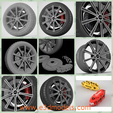 3d model the tire of the Lounge car - This is a 3d model of the tire of the Lounge car,which is the famous brand in Italy and the materials of the tire are special and outstanding.