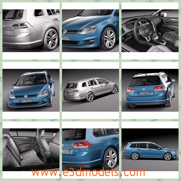 3d model the touring car of Volkswagon - This is a 3d model of the touring car of Volkswagon,which is modern variant.The model is the German wagon.