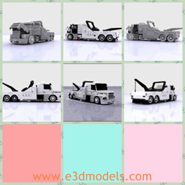 3d model the tow truck - This is a 3d model of the tow truck,which is modern and practical.The model is made with white body and good quality.