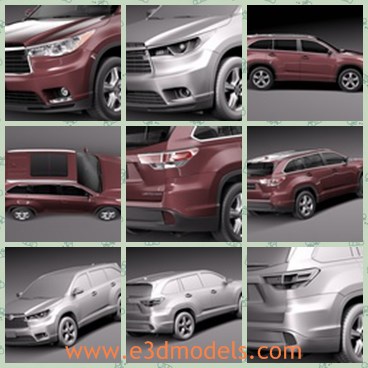3d model the Toyota car - This is a 3d model of the Toyota car,which is the new type in 2014 made by Japan.The car is created with four doors.