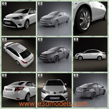3d model the toyota car in Japan - This is a 3d model of the Toyota car,which is made in Japan and the car is a sedan and the car in sit for the family.
