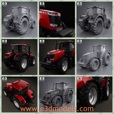 3d model the tractor - This is a 3d model of the tractor,which is large and usually used in farms.The model is made in 2012 and popular in many countries.