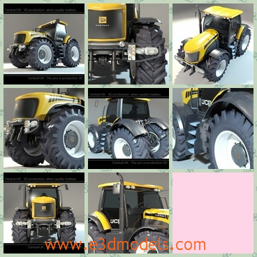 3d model the tractor in farms - This is a 3d model of the tractor in farms and the vehicle in used in the agricultural fields.The model is popular in the country.