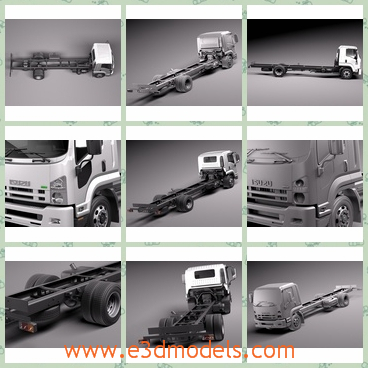 3d model the trailer of Japan - This is a 3d model of the trailer of Japan,which is long and practical.The model has the double tires in the back of the truck.