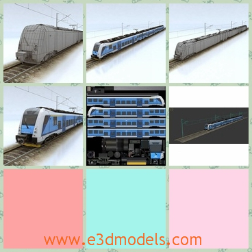 3d model the train in modern - This is a 3d model of the train in modern style,which is the new type.The model is common in real life.
