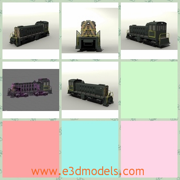 3d model the train with the locomotive - This is a 3d model of the train,which presents the locomotive part of it and the body is large and heavy.