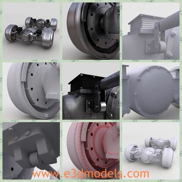 3d model the truck axle - This is a 3d model of the truck axle,which is classic and practical.The model is recommended to use V-ray plug-in but not necessary in order for scene to work.